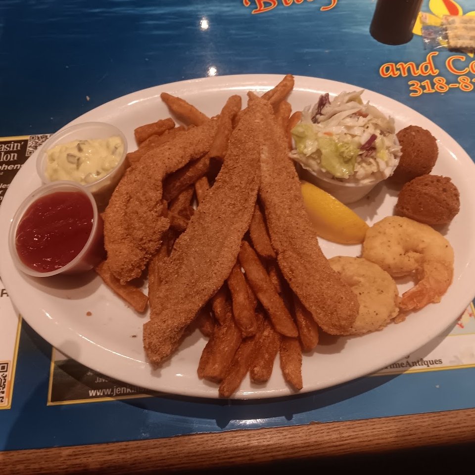 A table of Southern-style meals and sides.