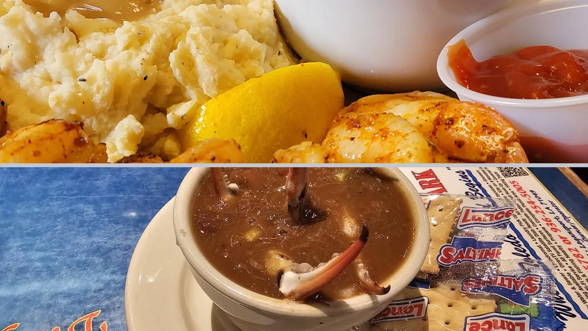 A table of Southern-style meals and sides.
